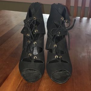 Aldo Lace Up Suede Heels